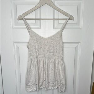 Urban Romantics Smocked Eyelet Tank Top | Size XL